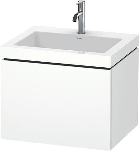 Duravit Waschtischset L-CUBE 600x480mm mit Möbelwaschtisch Vero Air, 1 Hahnloch, ohne Überlauf, ta s-matt