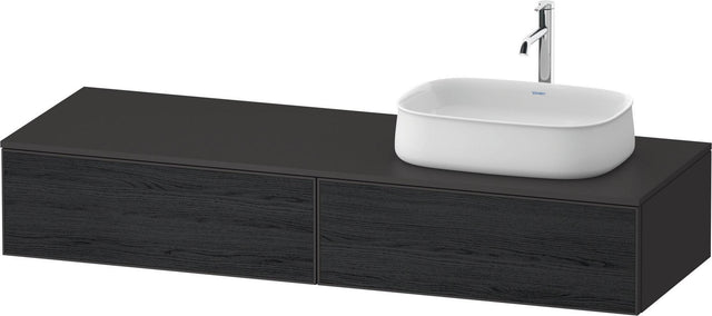Duravit Zencha Konsolen-Waschtischunterbau 1600 mm Eiche Anthrazit mit 2 Auszügen
