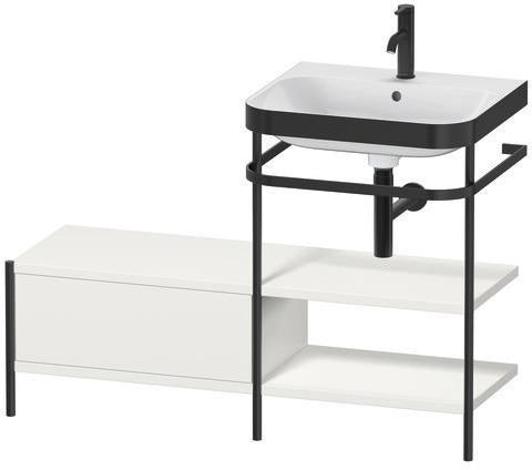 Duravit Waschtischset Happy D.2 Plus 1200x490mm ein Hahnloch taupe supermatt