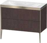 Duravit XViu Waschtischunterbauset c-bonded 1000 mm, 2 Auszüge, Champagner Matt / Mediterrane Eiche
