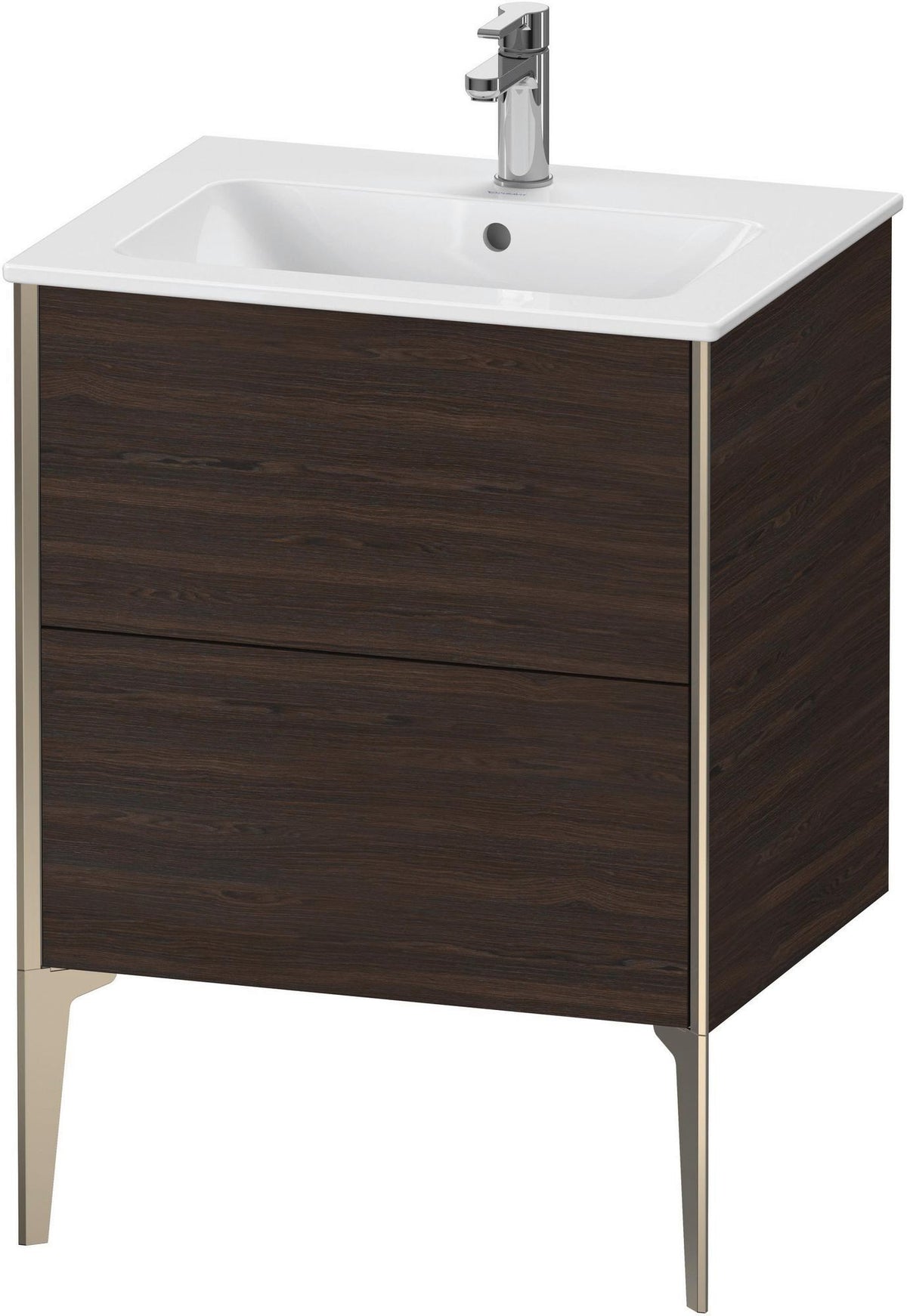 DURAVIT XViu Waschtischunterbau bodenstehend 610 mm, 2 Auszüge, weiß matt – Tip-On & Soft-Close