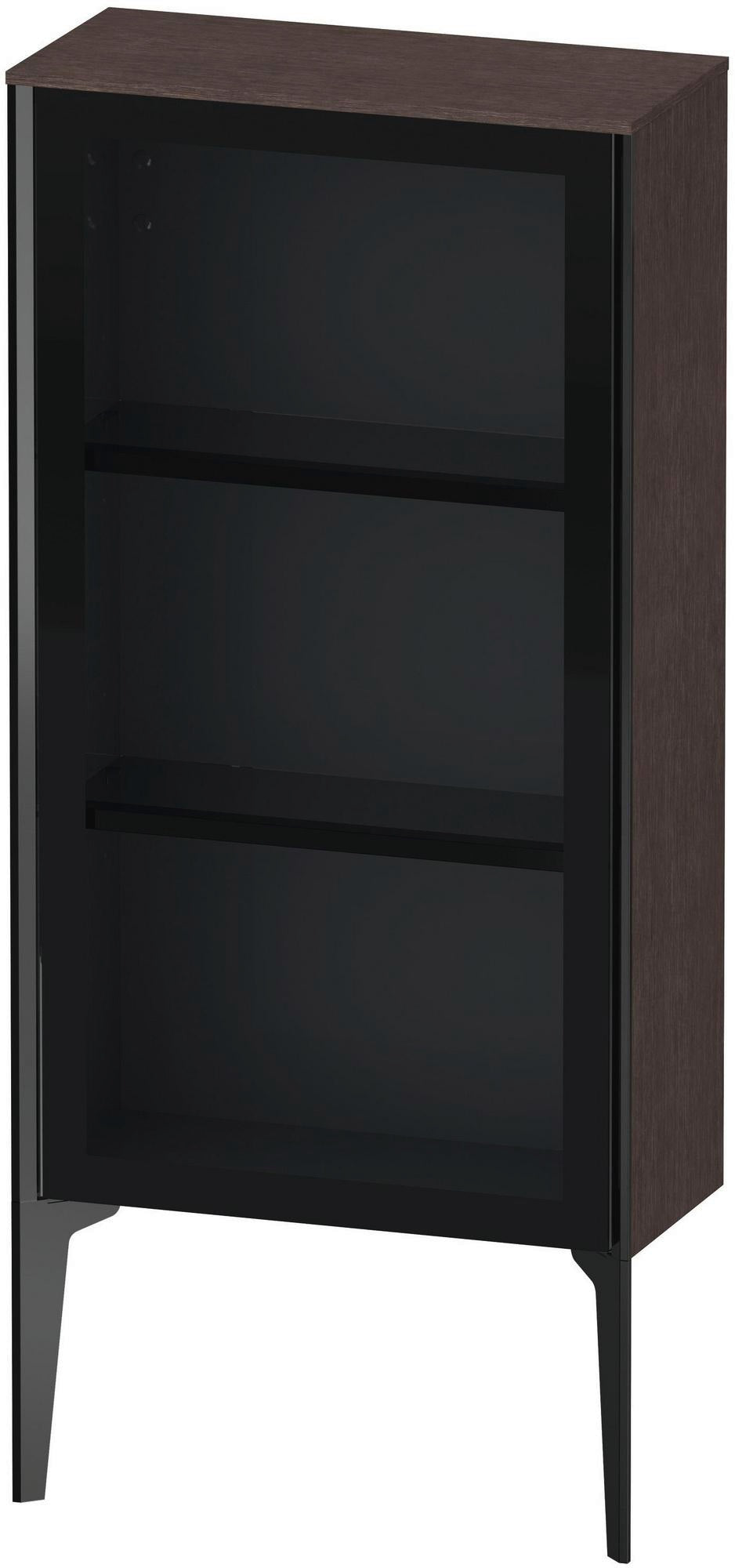 DURAVIT XViu Halbhochschrank 890 mm, Glasfront Nussbaum gebürstet, rechts, Tip-on