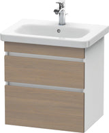 DURAVIT DuraStyle Waschtischunterbau 580 mm Eiche Terra/Weiß Matt mit 2 Schubladen und Soft-Close