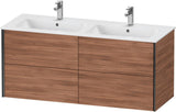 Duravit XViu Waschtischunterbau wandhängend 1280 mm, 4 Schubkästen, champagner matt/weiß matt