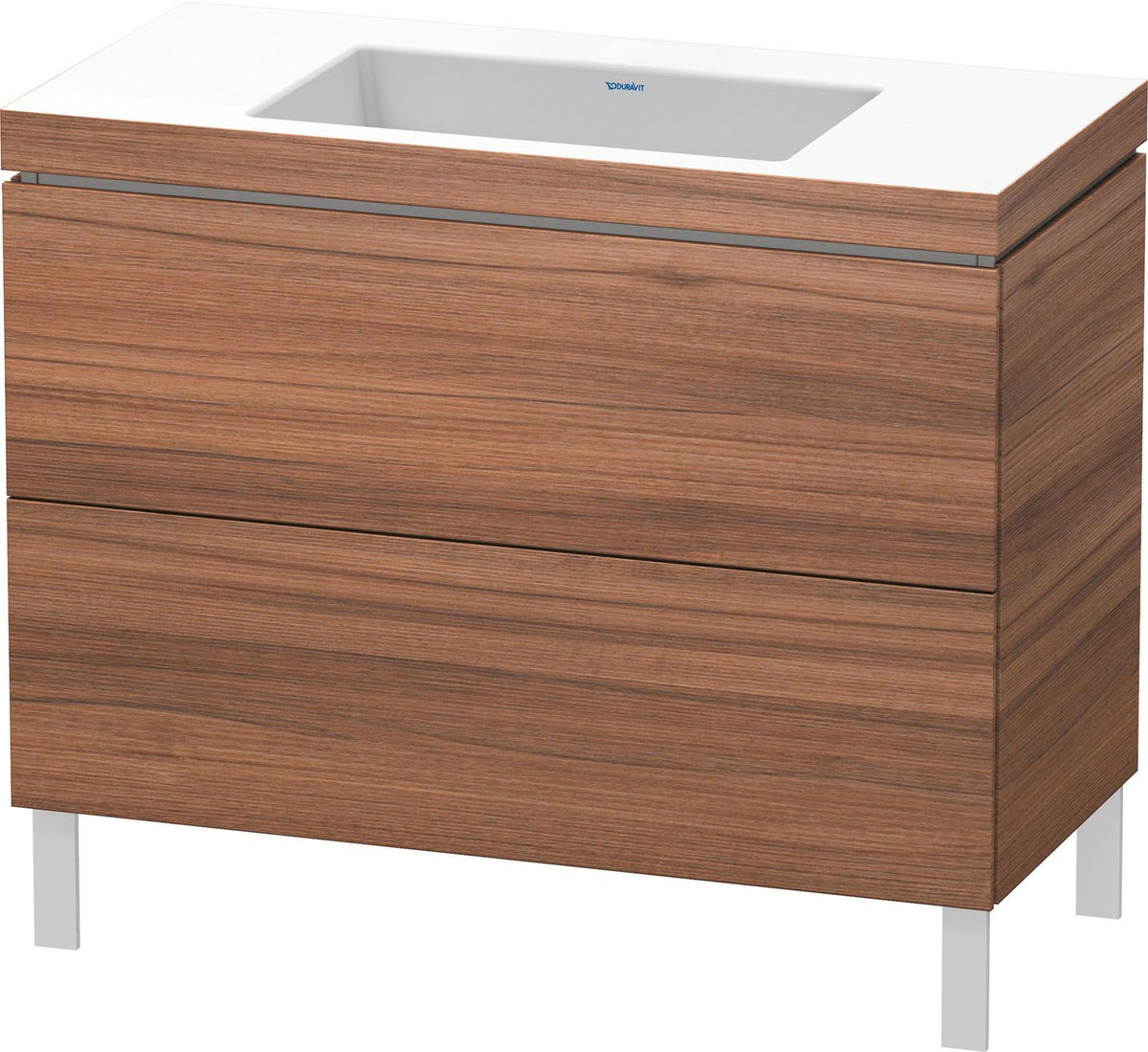 Duravit L-Cube c-bonded Waschtischset 1000 mm Nussbaum Natur mit Vero Air Waschtisch und 2 Auszügen
