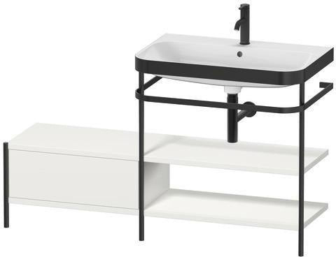 Duravit Waschtischset HAPPY D.2 PLUS 1400x490mm ein Hahnloch taupe supermatt