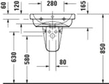 Duravit D-Code Waschtisch 550x430mm weiß mit Überlauf und HygieneGlaze