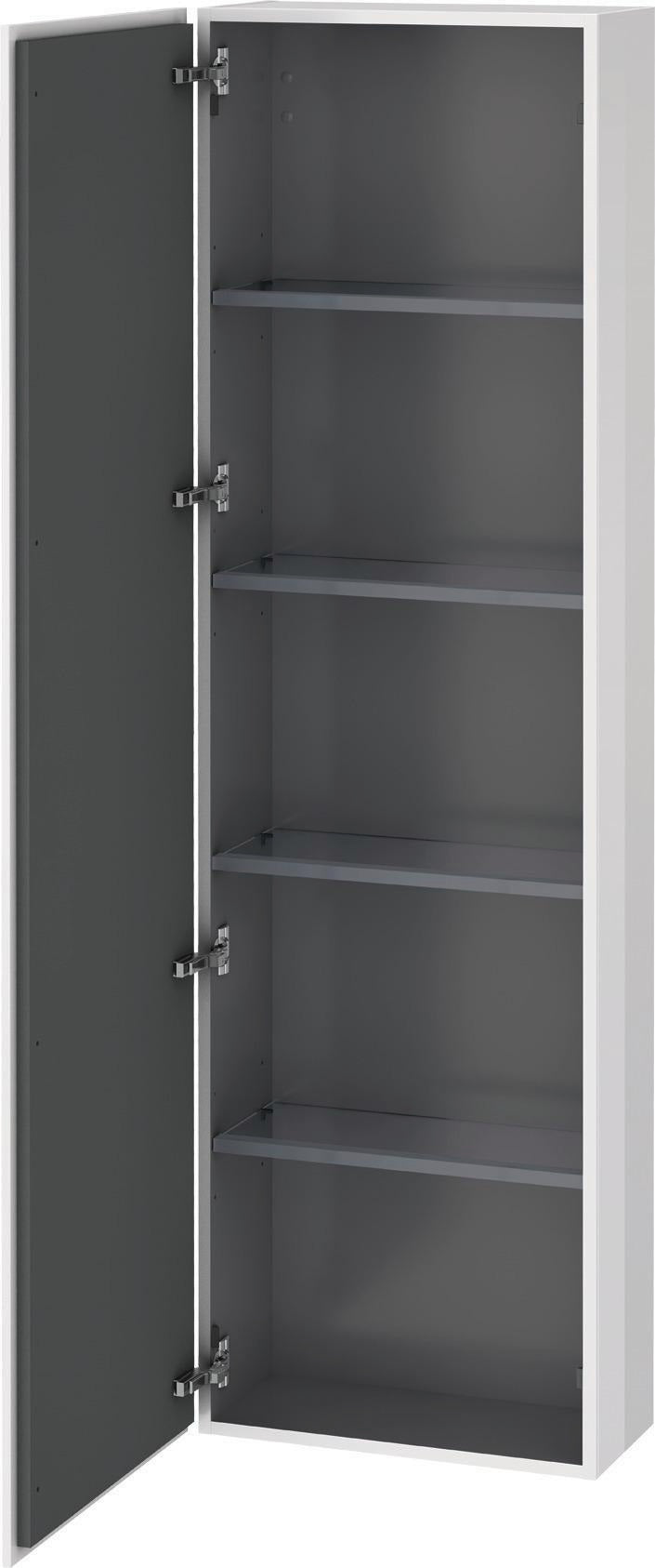 DURAVIT L-Cube Hochschrank 500x243x1760 mm, 1 Tür links, Weiß Matt, Soft-Close