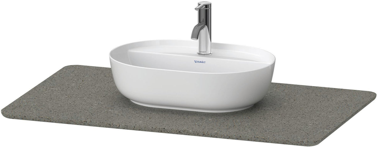 DURAVIT Luv Quarzsteinkonsole 988 mm, 1 Ausschnitt, Weiß Struktur, ohne Beleuchtung