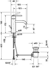 Duravit Balcoon Einhebel-Waschtischmischer mit FreshStart & MinusFlow, 123 mm, Chrom