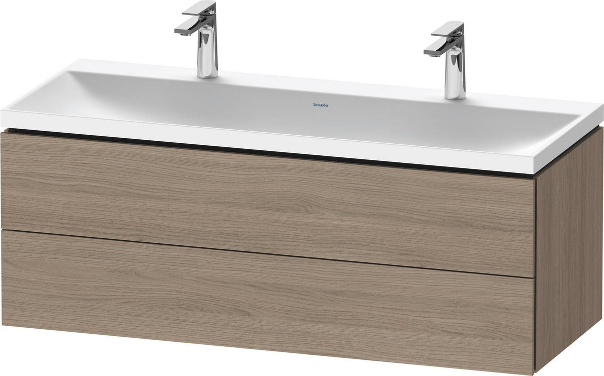 Duravit L-Cube c-shaped Waschtischset 1200 mm Nussbaum Matt mit Tip-on Technik