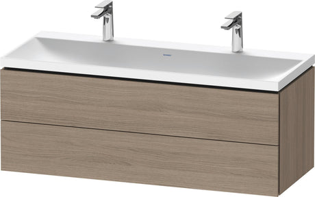 Duravit L-Cube c-shaped Waschtischset 1200 mm Nussbaum Matt mit Tip-on Technik