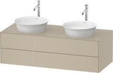 DURAVIT White Tulip Konsolenwaschtischunterbau 1300 mm mit 2 Schubkästen, Amerikanisch Nussbaum / Taupe Hochglanz