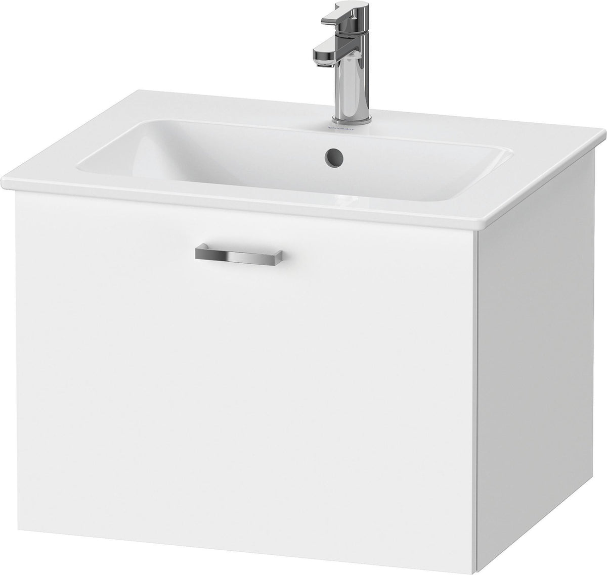 Duravit XBase Waschtischunterbau 600 mm wandhängend, 1 Auszug, weiß matt, mit Soft-Close