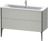 DURAVIT XViu Waschtischunterbau bodenstehend 1210 mm, 2 Auszüge, champagner matt/weiß matt