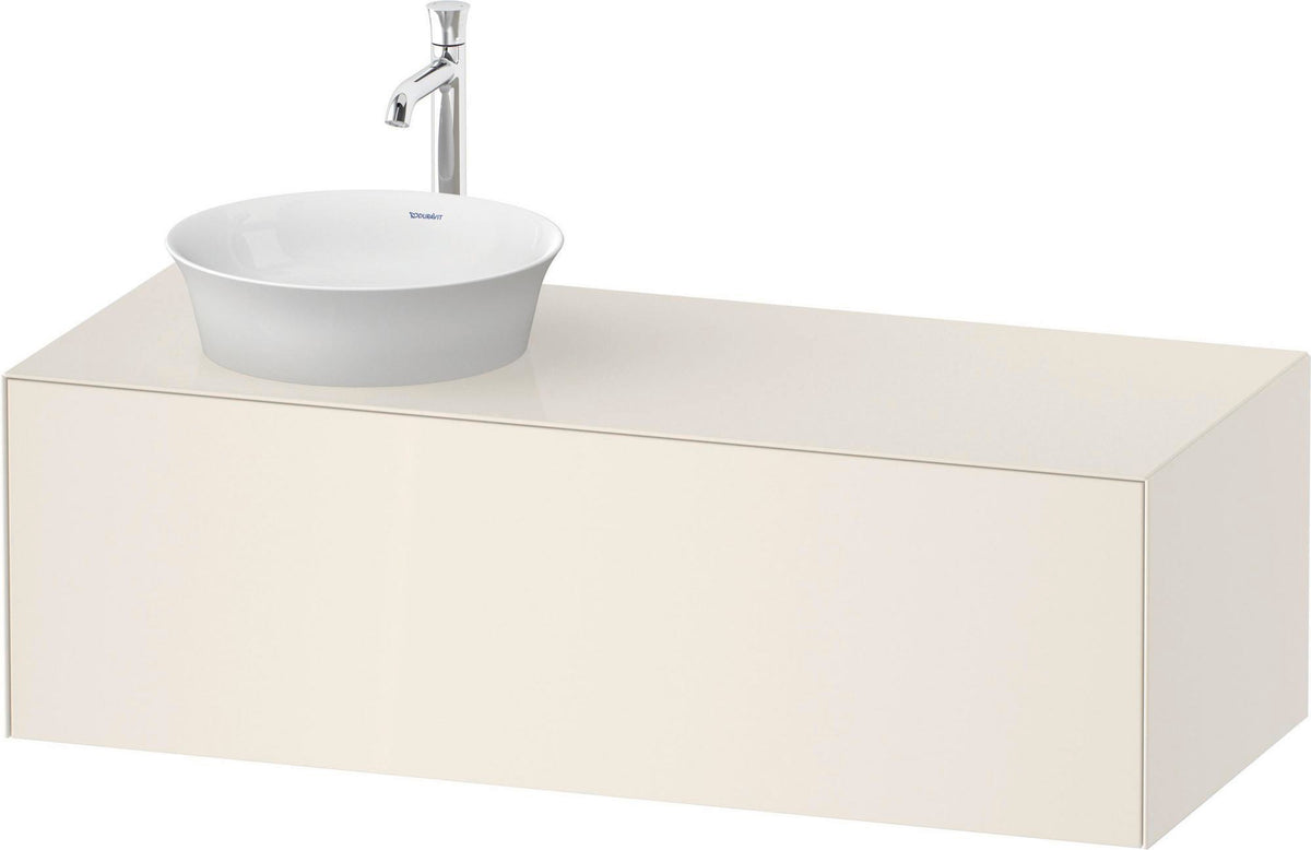 Duravit White Tulip Waschtischunterbau 1300 mm, 1 Auszug, weiß seidenmatt, mit Beleuchtung – Design Philippe Starck