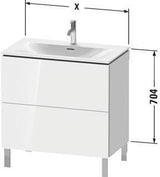 Duravit Waschtischunterbau L-Cube 704x820x481mm weiß matt mit Tip-On-Technik und 2 Auszügen