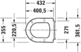 Duravit ME by Starck WC-Sitz mit Absenkautomatik – Weiß, Duroplast, Edelstahl-Scharniere