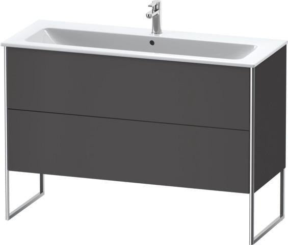 Duravit XSquare Waschtischunterbau 1210 mm mit zwei Auszügen in Außenfarbe Taubenblau matt
