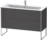 Duravit XSquare Waschtischunterbau 1210 mm mit zwei Auszügen in Außenfarbe Taubenblau matt