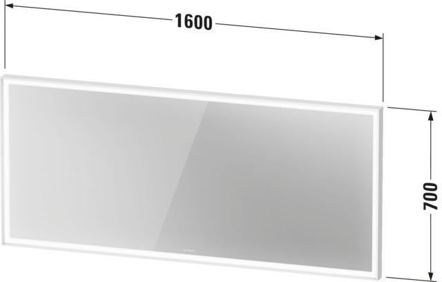 DURAVIT L-Cube Lichtspiegel 650x700mm mit Sensor, LED-Beleuchtung, Spiegelheizung & Kondensschutz, Weiß
