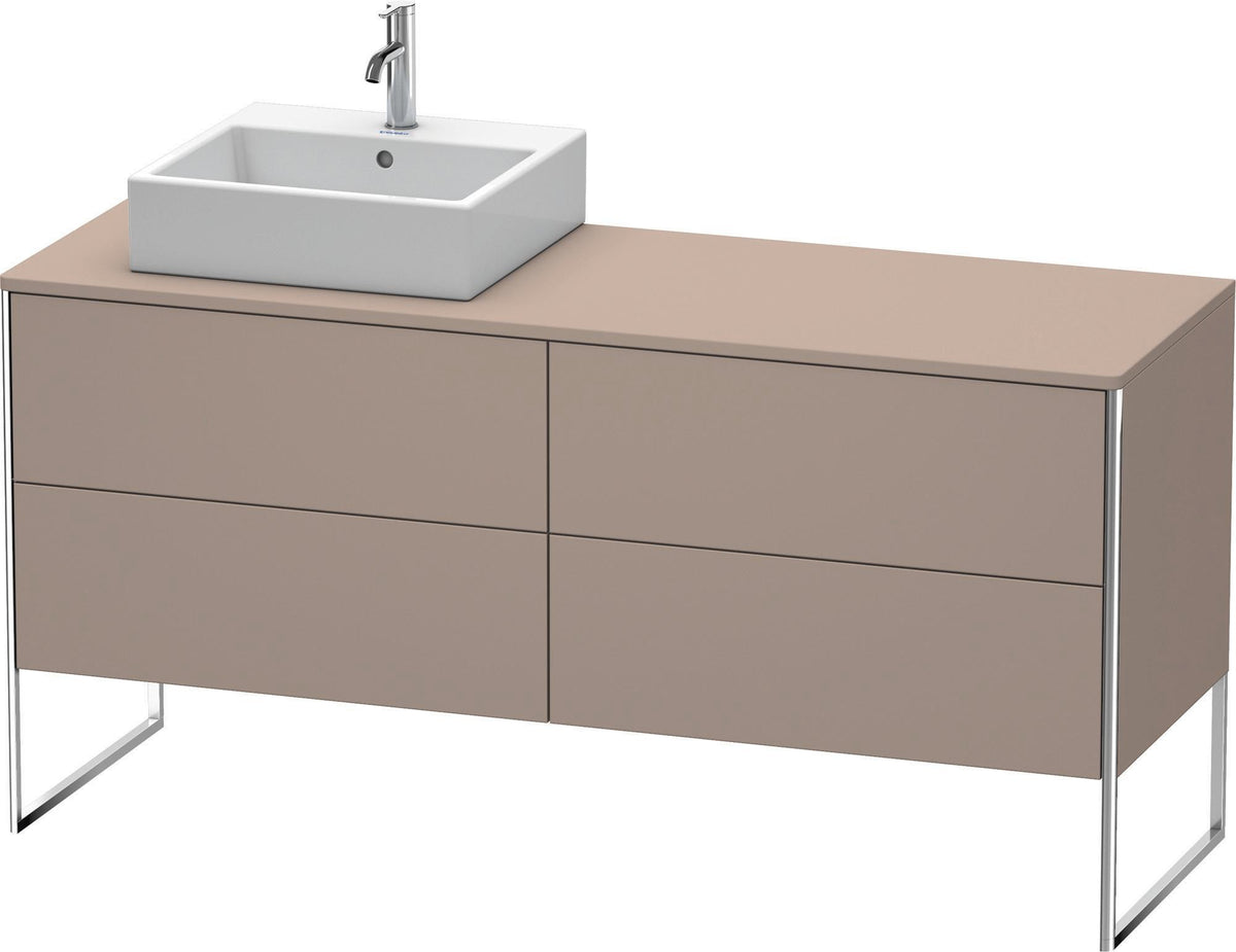 DURAVIT XSquare Waschtischunterbau betongrau matt 1600 mm mit 4 Auszügen, bodenstehend