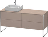 DURAVIT XSquare Waschtischunterbau betongrau matt 1600 mm mit 4 Auszügen, bodenstehend
