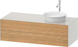 DURAVIT White Tulip Waschtischunterbau 1300 mm wandhängend, 2 Schubkästen, Becken rechts, Nordic Weiß seidenmatt