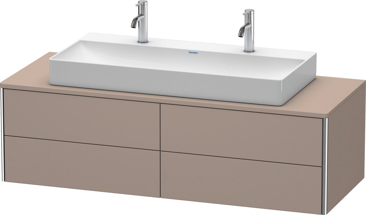 DURAVIT XSquare Waschtischunterbau 1400 mm, 4 Schubkästen, betongrau matt, wandhängend