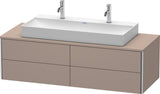 DURAVIT XSquare Waschtischunterbau 1400 mm, 4 Schubkästen, betongrau matt, wandhängend
