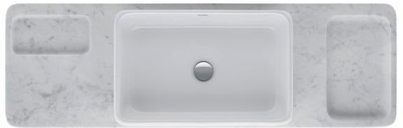 DURAVIT Qatego Aufsatzbecken mit Konsole 1400 mm Weiß Hochglanz HygieneGlaze
