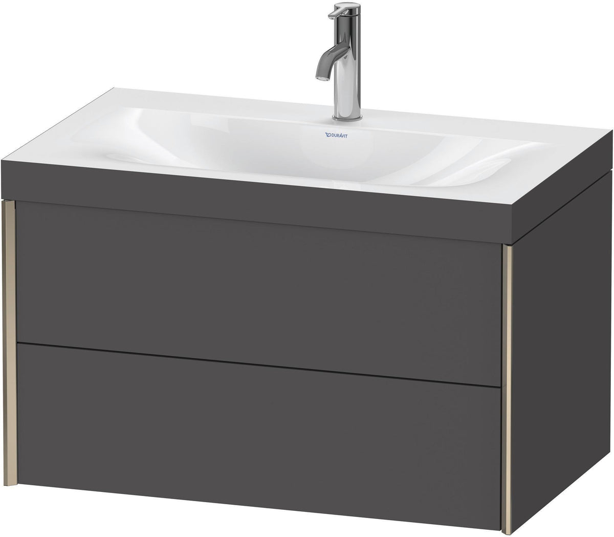DURAVIT XViu c-bonded Waschtischset 800 mm wandhängend mit 2 Schubkästen und Tip-on-Technik