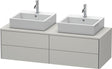 DURAVIT XSquare Waschtischunterbau 1400 mm, 4 Schubkästen, wandhängend, Betongrau Matt