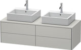 DURAVIT XSquare Waschtischunterbau 1400 mm, 4 Schubkästen, wandhängend, Betongrau Matt