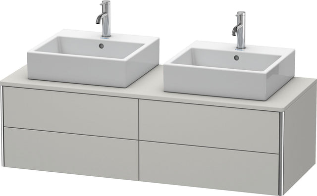 DURAVIT XSquare Waschtischunterbau 1400 mm, 4 Schubkästen, wandhängend, Betongrau Matt