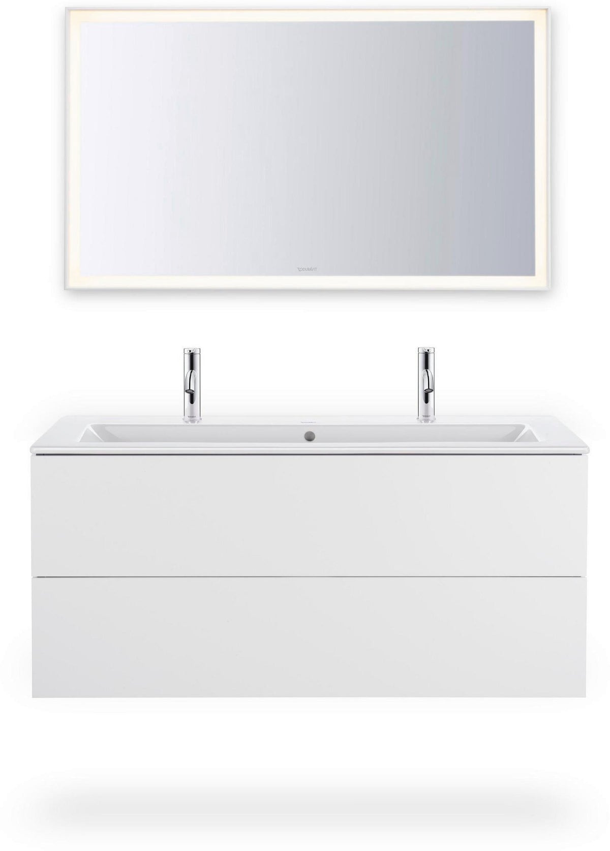 Duravit L-Cube Waschtischunterbau 1220 mm taupe matt mit 2 Schubkästen und Tip-On-Technik
