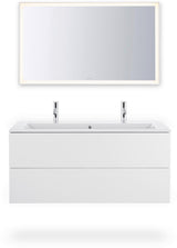 DURAVIT ME by Starck Möbelwaschtisch 1230 mm, 2 Hahnlöcher, mit Überlauf, weiß – Designer-Waschtisch von Philippe Starck