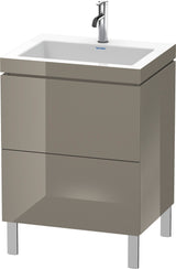 DURAVIT L-Cube Waschtischset 698 mm Flannel Grey Hochglanz mit Vero Air Becken und 2 Auszügen