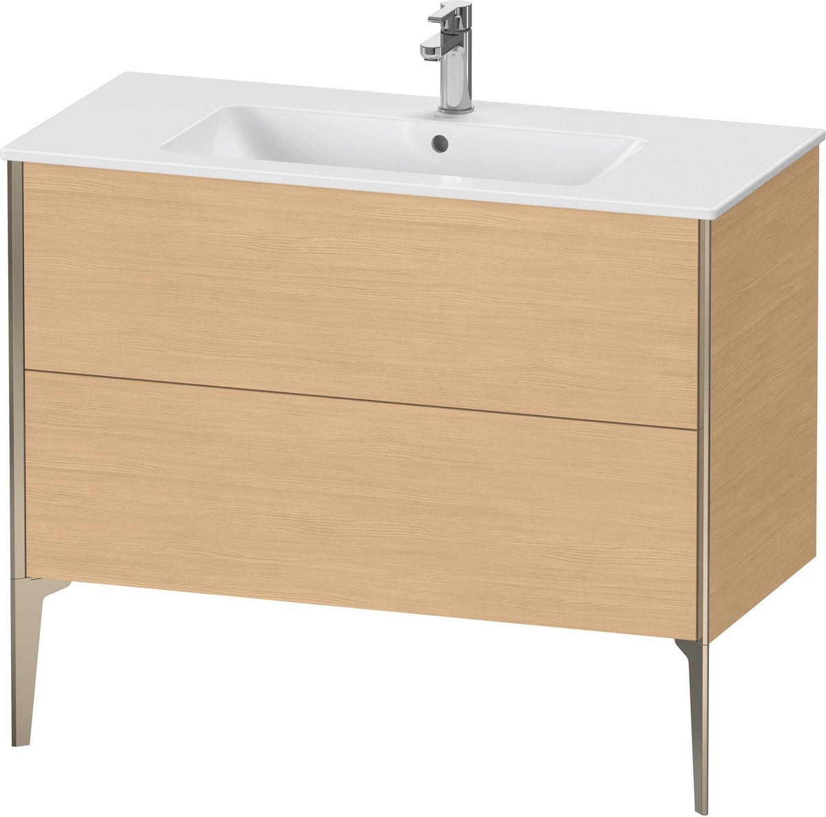 Duravit XViu Waschtischunterbau bodenstehend 1010 mm, 2 Auszüge, weiß matt, Tip-On
