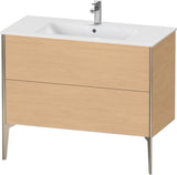 Duravit XViu Waschtischunterbau bodenstehend 1010 mm, 2 Auszüge, weiß matt, Tip-On