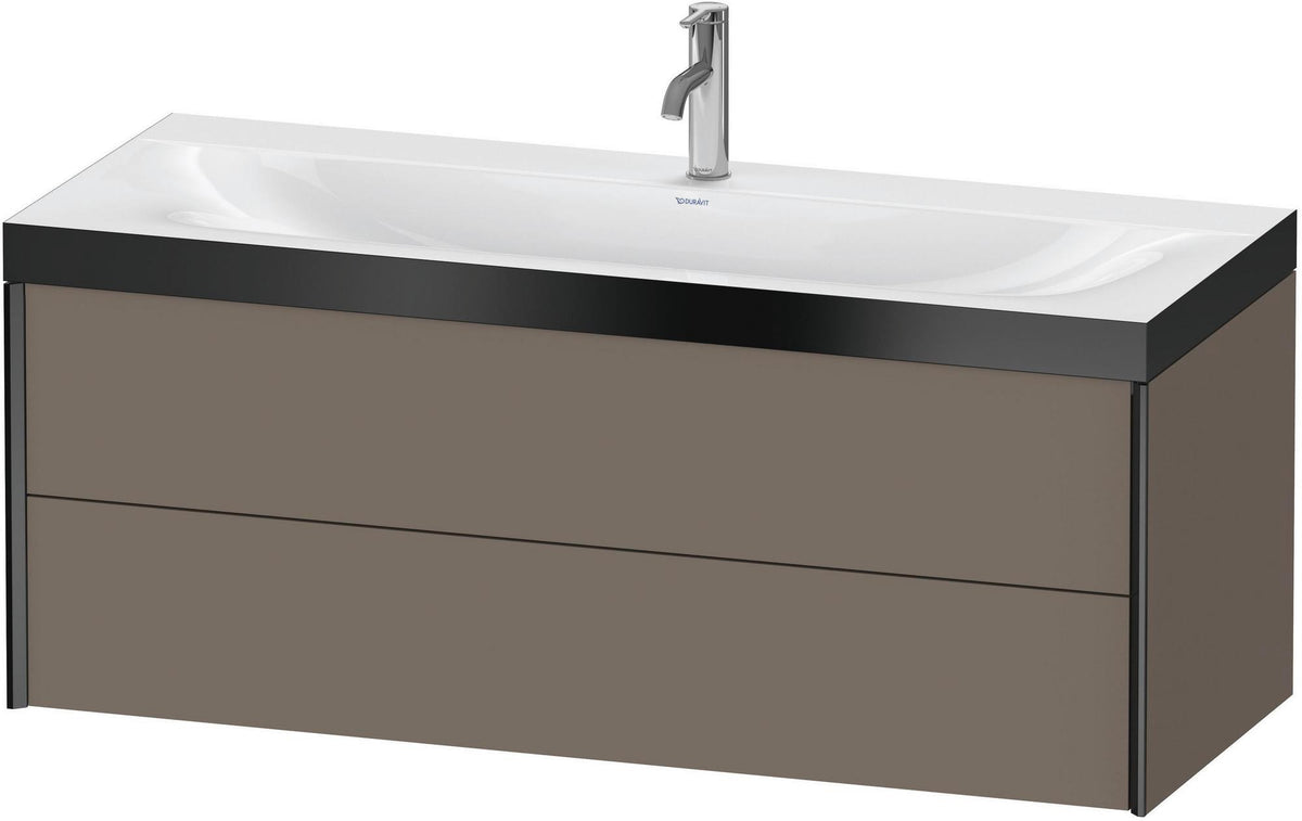 DURAVIT XViu c-bonded Waschtischunterbauset 1200 mm, 2 Schubkästen, schwarz matt / dolomiti grey