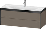 DURAVIT XViu c-bonded Waschtischunterbauset 1200 mm, 2 Schubkästen, schwarz matt / dolomiti grey