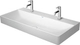 Duravit DuraSquare Möbel-Waschtisch 1000 mm, 2 Hahnlöcher, 1 Becken, ohne Überlauf, weiß