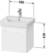 Duravit No.1 Waschtischunterbau wandhängend 490 mm 1 Auszug Weiß Matt
