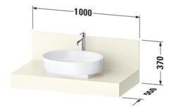 Duravit Balcoon Konsole 1000x370x550 mm – Elfenbein Matt, 1 Ausschnitt mittig