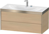 DURAVIT XViu c-bonded Waschtischunterbauset 1000 mm mit 2 Schubkästen, champagner matt / mediterrane eiche
