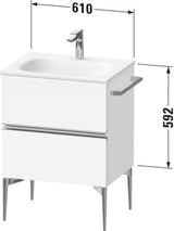 Duravit Sivida Waschtischunterbau 610 mm, bodenstehend, 2 Schubkästen, Weiß Hochglanz
