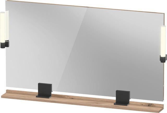 DURAVIT Sivida Spiegel 1250x650x36 mm mit LED, Dimmfunktion und Sensorschalter – Chrom/Weiß Matt