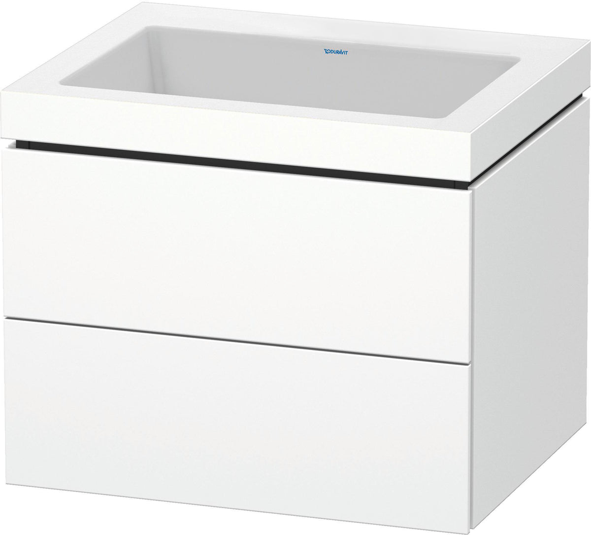 Duravit L-Cube c-bonded Waschtischset 600 mm mit Vero Air Waschtisch, 2 Schubkästen, Weiß Matt
