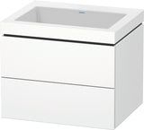 Duravit L-Cube c-bonded Waschtischset 600 mm mit Vero Air Waschtisch, 2 Schubkästen, Weiß Matt